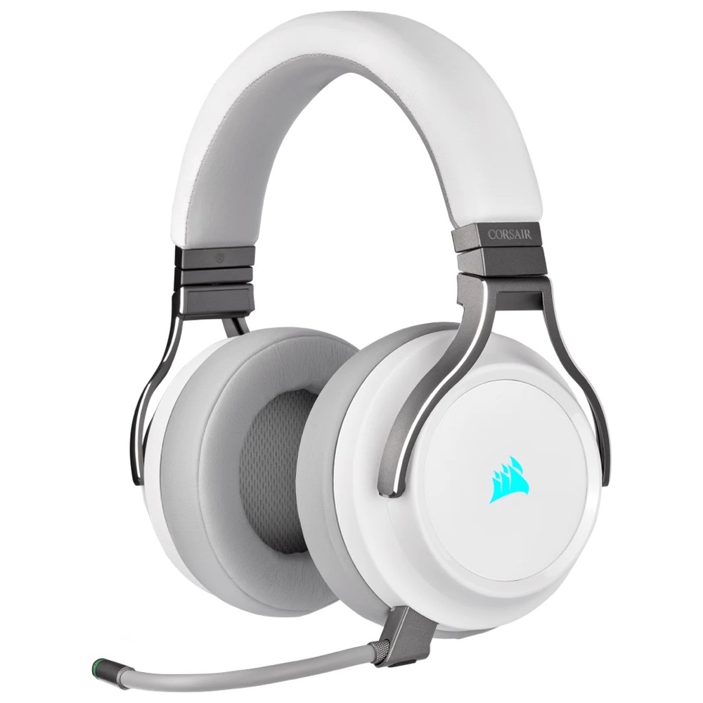 Corsair Virtuoso RGB Wireless Headset Gaming Discord Certified White and Silver